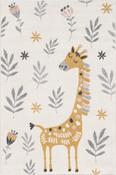 Grey Floral,Kids Area Rug in Small size, Machine Made using Polypropylene with Yellow, Multicolour, Cream and Modern design in 92 x 135 cm size image