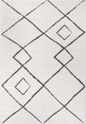 Black Geometric Area Rug in Medium size, Machine Made using Polypropylene with Cream and Modern design in 160 x 230 cm size image