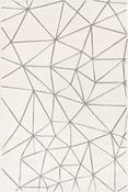 Grey Geometric Area Rug in Small size, Machine Made using Polypropylene with Cream and Modern design in 100 x 150 cm size image