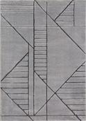 Black Geometric Area Rug in Small size, Machine Made using Polypropylene with Grey and Modern design in 120 x 170 cm size image