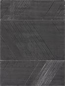 Black &amp; Grey Geometric Rug with Plush Soft Pile for Bedroom and Living Room in Small size image