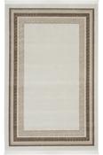 Brown Geometric,Bordered Area Rug in Small size, Machine Made using Acrylic with Grey, Cream and Modern design in 80 x 150 cm size image