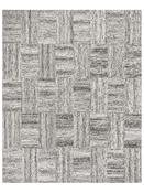 Black &amp; Cream Geometric Patchwork Wool Hand Tufted Rug with Plush Soft Pile for Bedroom and Living Room in Medium size image