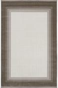 Grey Geometric,Bordered Living Room Rug in Small size, Machine Made using Acrylic with Cream and Modern design in 80 x 150 cm size image