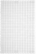 White Geometric,Shaggy Bedroom Rug in Small size, Machine Made using Polyester and Modern design in 80 x 150 cm size image