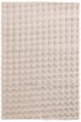 Beige Geometric,Shaggy Living Room Rug in Small size, Machine Made using Polyester with Cream and Modern design in 80 x 150 cm size image