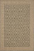 Beige &amp; Grey Plain Bordered Rug for Kitchen image