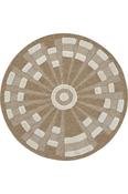 Brown Geometric Area Rug in Round size, Machine Made using Polyester,Polypropylene with Cream and Modern design in 120 x 120 cm size image