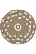 Brown Geometric Living Room Rug in Round size, Machine Made using Polyester,Polypropylene with Cream and Modern design in 120 x 120 cm size image