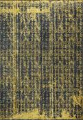 Black Abstract Living Room Rug in Medium size, Hand Loom using Cotton,Polyester,Acrylic,Viscose with Yellow and Modern design in 160 x 230 cm size image