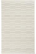 Cream Geometric,Scandi Bedroom Rug in Small size, Machine Made using Polyester and Modern design in 80 x 150 cm size image