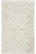 Beige Aztec,Geometric,Scandi Area Rug in Small size, Machine Made using Polyester with Grey, Cream and Modern design in 80 x 150 cm size image