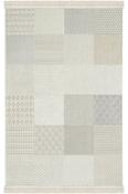 Beige Geometric,Scandi Area Rug in Small size, Machine Made using Polyester with Grey, Cream and Modern design in 80 x 150 cm size image