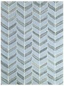 Grey Chevron Area Rug in Small size, Hand Tufted using Viscose,Wool,Nylon with Cream and Modern design in 122 x 183 cm size image