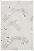 Grey Geometric,Stripes Area Rug in Small size, Machine Made using Polyester,Acrylic with Cream, Charcoal and Modern design in 80 x 150 cm size image