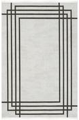 Grey Plain,Bordered Living Room Rug in Small size, Machine Made using Polyester,Acrylic with Cream, Charcoal and Modern design in 80 x 150 cm size image
