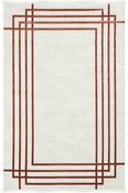 Grey Plain,Bordered Living Room Rug in Small size, Machine Made using Polyester,Acrylic with Cream, Copper and Modern design in 80 x 150 cm size image
