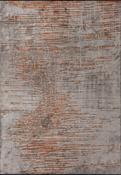 Grey Abstract Living Room Rug in Medium size, Hand Loom using Cotton,Polyester,Acrylic,Viscose with Orange and Modern design in 160 x 230 cm size image