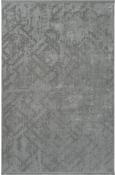 Black Geometric,Scandi,Distressed Living Room Rug in Small size, Machine Made using Polyester with Grey and Modern design in 80 x 150 cm size image