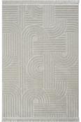 Grey Geometric,Scandi Living Room Rug in Small size, Machine Made using Chenille,Microfiber and Modern design in 80 x 150 cm size image