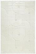 Cream Geometric,Scandi Area Rug in Small size, Machine Made using Chenille,Microfiber and Modern design in 80 x 150 cm size image
