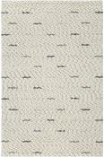 Grey Geometric,Flatweave Living Room Rug in Small size, Hand Woven using Viscose,Wool with Cream, Charcoal and Modern design in 80 x 150 cm size image