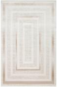 Brown Geometric,Bordered Area Rug in Medium size, Machine Made using Acrylic,Viscose with Cream and Modern design in 160 x 235 cm size image