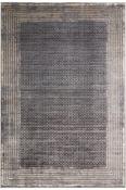 Black Geometric,Bordered Area Rug in Medium size, Machine Made using Acrylic,Viscose with Grey, Cream, Copper and Modern design in 160 x 235 cm size image