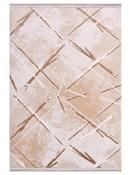 Beige Stripes Living Room Rug in Small size, Machine Made using Acrylic with Cream and Modern design in 80 x 150 cm size image