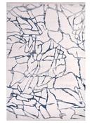 Blue Abstract Living Room Rug in Small size, Machine Made using Acrylic with Cream and Modern design in 80 x 150 cm size image