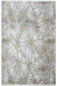 Brown Abstract,Geometric Bedroom Rug in Small size, Machine Made using Acrylic with Grey, Cream, Gold and Modern design in 80 x 150 cm size image