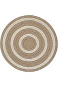 Brown Geometric,Scandi Area Rug in Round size, Machine Made using Polyester,Polypropylene with Cream, Copper and Modern design in 120 x 120 cm size image