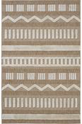 Brown Aztec,Geometric,Scandi Living Room Rug in Small size, Machine Made using Polyester,Polypropylene with Cream and Modern design in 80 x 150 cm siz