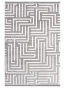 Grey Stripes Area Rug in Small size, Machine Made using Acrylic with White and Modern design in 80 x 150 cm size image