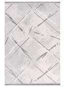 Grey Stripes Living Room Rug in Small size, Machine Made using Acrylic with Cream and Modern design in 80 x 150 cm size image