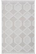 Beige Geometric,Scandi,Trellis Area Rug in Small size, Machine Made using Polypropylene with Cream and Modern design in 80 x 150 cm size image