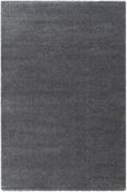 Grey &amp; Cream Patterned Cotton Rug with Soft Pile for Bedroom and Living Room image