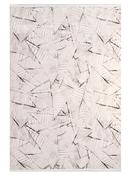 Brown Geometric Area Rug in Small size, Machine Made using Polyester with Cream and Modern design in 80 x 150 cm size image
