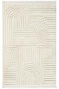 Cream Geometric Area Rug in Small size, Machine Made using Polypropylene and Modern design in 80 x 150 cm size image