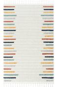 Blue Geometric,Scandi,Stripes Area Rug in Small size, Machine Made using Polyester with Green, Grey, Yellow, Multicolour, Cream and Modern design in 8 image
