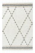 Beige Geometric,Scandi Bedroom Rug in Small size, Machine Made using Polyester with Grey, Cream and Modern design in 80 x 150 cm size