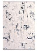 Blue Distressed Area Rug in Small size, Machine Made using Polyester with Cream and Modern design in 80 x 150 cm size image