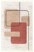 Beige &amp; Grey Plain Flatweave Rug for Kitchen image