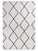 Beige Distressed Area Rug in Small size, Machine Made using Polyester with Black and Modern design in 80 x 150 cm size image