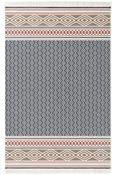 Beige &amp; Grey Plain Flatweave Rug for Kitchen image