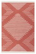 Beige &amp; Brown Plain Flatweave Rug for Kitchen image