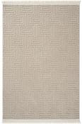 Cream Geometric,Scandi Living Room Rug in Small size, Machine Made using Chenille,Microfiber and Modern design in 80 x 150 cm size image
