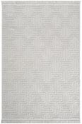 Grey Geometric,Scandi Living Room Rug in Small size, Machine Made using Chenille,Microfiber and Modern design in 80 x 150 cm size image