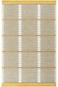 Grey &amp; Blue Bordered Patterned Rug with Soft Pile for Bedroom and Living Room image