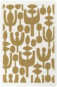 Beige &amp; Cream Plain Bordered Rug for Kitchen image